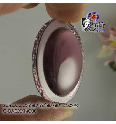 cabochon rond de 30mm couleur améthiste