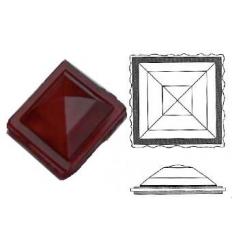 cabochon Pyramide Rombo 30x30mm Rouge