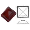 cabochon Pyramide Rombo 30x30mm Rouge