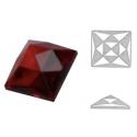 cabochon carré multifacettes rouge 3x3cm