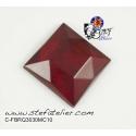cabochon carré multifacettes rouge 3x3cm