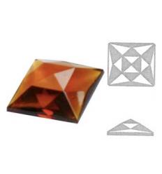 cabochon carré multifacettes ambre 3x3cm