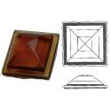 cabochon Pyramide Rombo 30x30mm Ambre