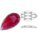 cabochon goutte à facettes de 40/24mm couleur rouge