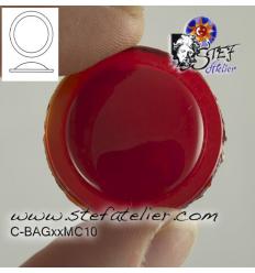 cabochon rond de 25mm couleur rouge