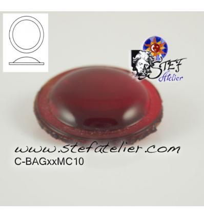 cabochon rond de 25mm couleur rouge