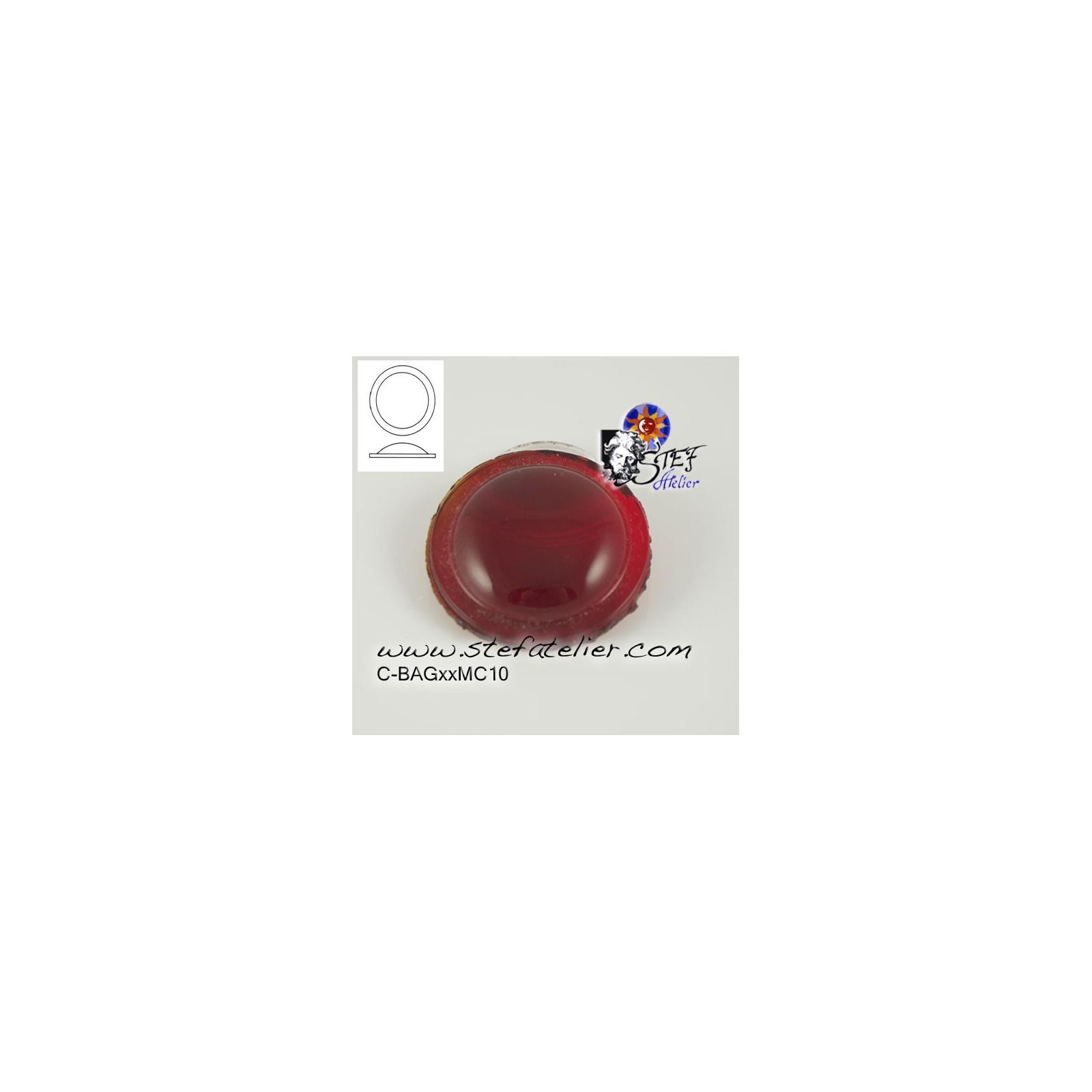 cabochon rond de 50mm couleur rouge