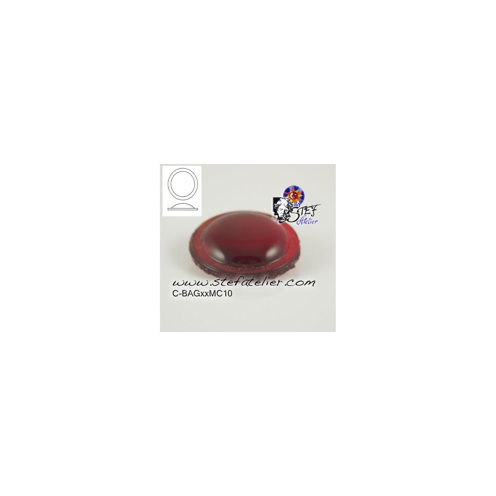 cabochon rond de 50mm couleur rouge