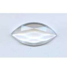 cabochon amande facette 30x15mm clair