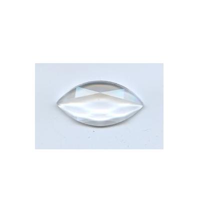 cabochon amande facette 30x15mm clair