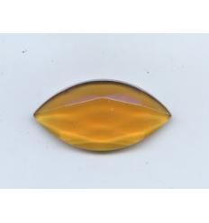 cabochon amande facette 30x15mm ambre