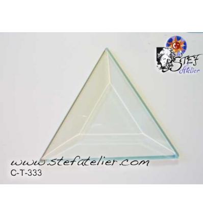 verre biseauté triangle 76x76x76mm 