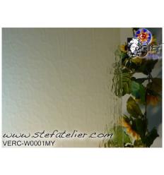 Vitrail art décoratif, gris ambre bleu et marron très clair, attrape-soleil,  suspension en verre.