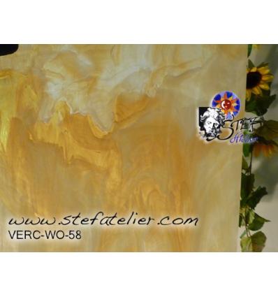 Verre "W" beige et opaline 26x27cm