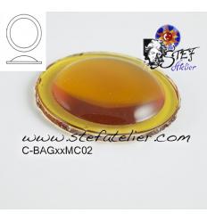 cabochon rond de 20mm couleur ambre