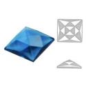 cabochon carré multifacettes turquoise 3x3cm