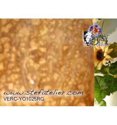verre "YO" ambre jaune blanc 30x30cm