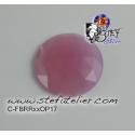 cabochon rond à facettes de 15mm couleur rose opaline