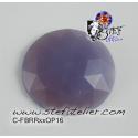 cabochon rond à facettes de 30mm couleur violet opaline