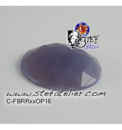 cabochon rond à facettes de 30mm couleur violet opaline