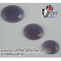 cabochon rond à facettes de 30mm couleur violet opaline