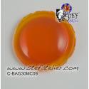 cabochon rond de 30mm couleur Orange