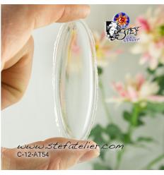 Cabochon ovale de 78x25mm transparent