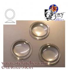 cabochon rond de 30mm couleur transp