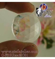 cabochon rond à facettes de 20mm couleur clair