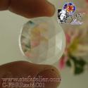 cabochon rond à facettes de 25mm couleur transparent