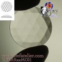 cabochon rond à facettes de 25mm couleur transparent