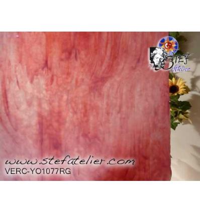 Verre "YO" rose et opaline  30x30cm