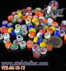 Rondelles MILLEFIORI d:10-12mm 100grs