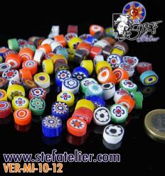 Rondelles MILLEFIORI d:10-12mm 100grs