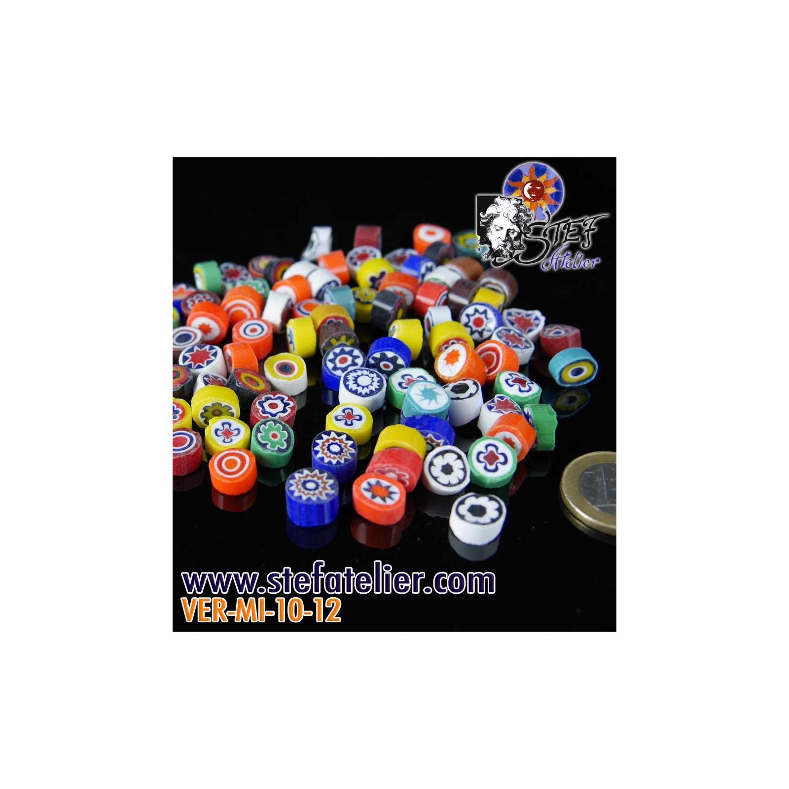 Rondelles MILLEFIORI d:10-12mm 100grs