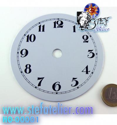 Cadran horloge métal laqué blanc 10cm diamètre