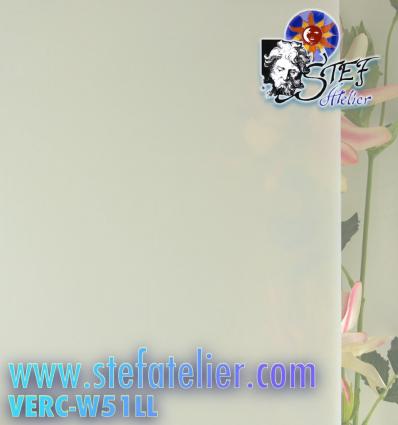 Verre "W" blanc semi-translucide 27x26cm