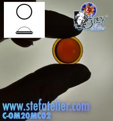 cabochon rond épais 20mm ambre