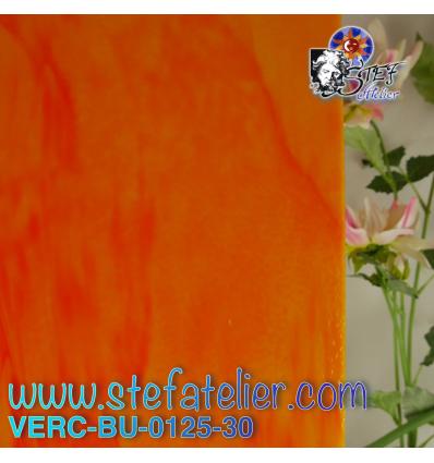 Verre "BU" orange et orange clair fusing 30F 25x29cm