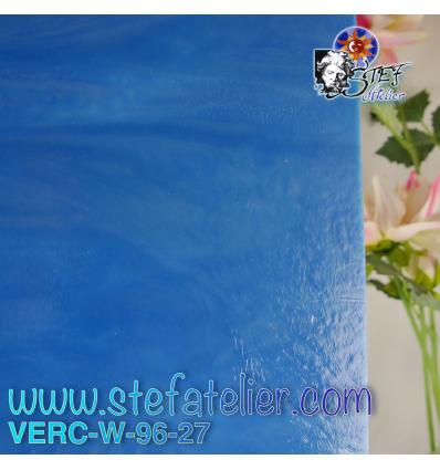 Verre "W" bleu 27 fusing S96 26x27cm