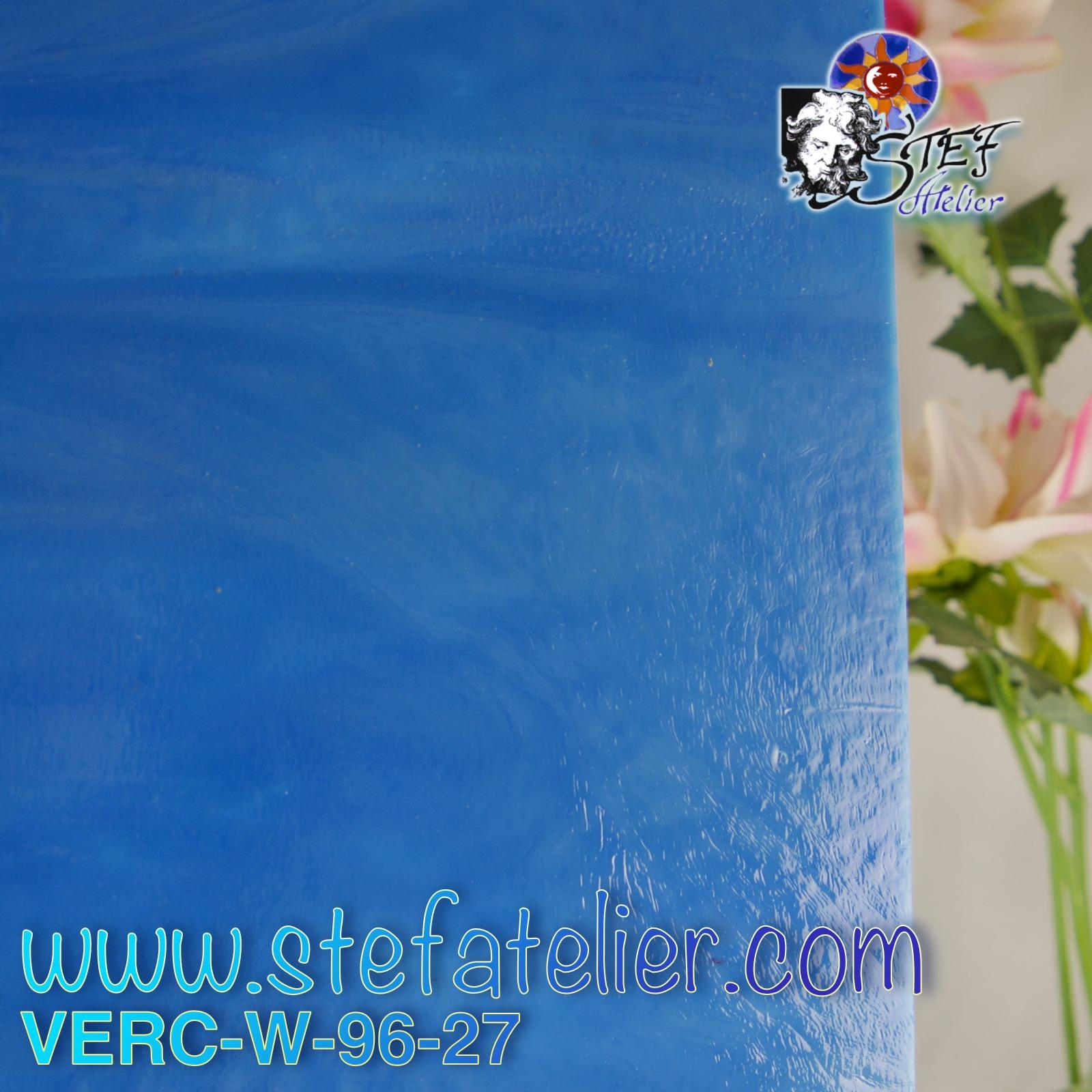 Verre "W" bleu 27 fusing S96 26x27cm