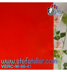 Verre "W" rouge opaque fusing S96 27x26cm