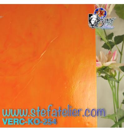 Verre "KO" orange opaline 27x27cm