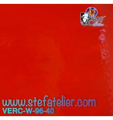 Verre "W" Rouge Orangé opalescent compatible Fusing S96 26x27cm