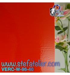 Verre "W" Rouge Orangé opalescent compatible Fusing S96 26x27cm