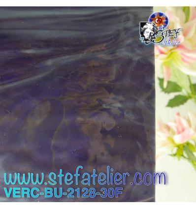 Verre "BU" bleu violet foncé bullseye fusing 25x29cm