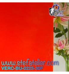 Verre "BU" orange rouge opale fusing bullseye 29x25cm