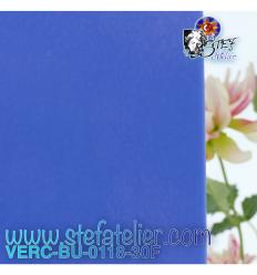 verre "BU"  Bleu violet Isabella opalescent ± 25x28