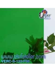 Verre "S" vert moyen COE96 30x30cm