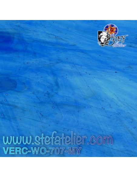 Verre "W" Mystic bleu lagon 707 WO environ 26x27cm